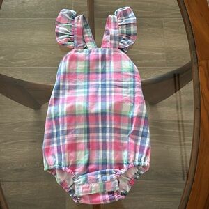 Plaid baby romper